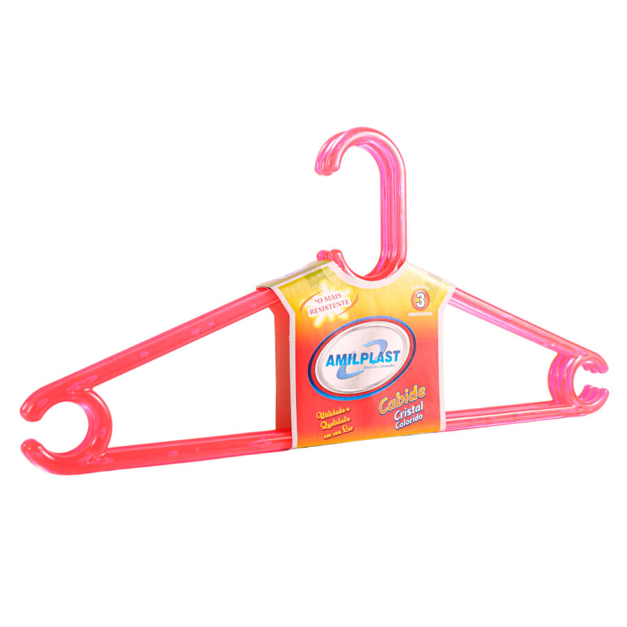 3 Cabides Master Cristal Cr.- 43 cm Rosa – 1020-C