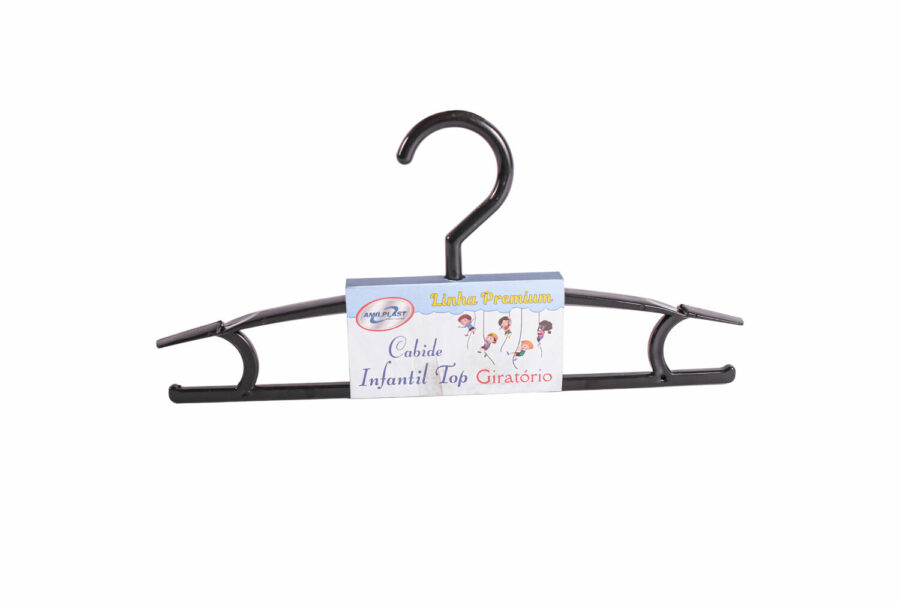 Cabide Infantil TOP Color Preto - 1028-C