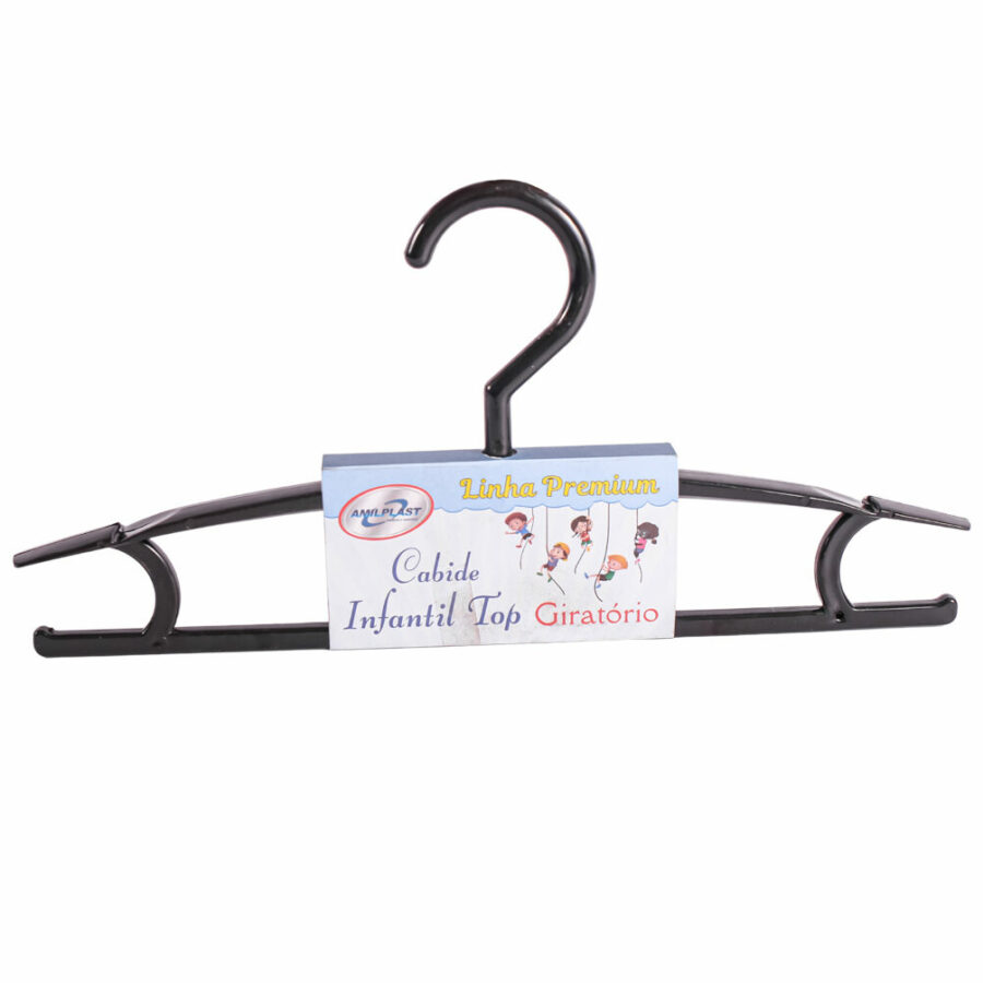 Cabide Infantil TOP Color Preto – 1028-C